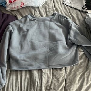 light blue cropped long sleeve sweatshirt size large